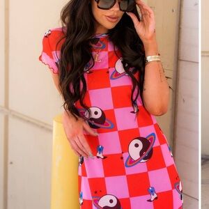 Dressed in LALA Mad About You Mesh Dress + Slip in Cosmic Cowgirl 3X